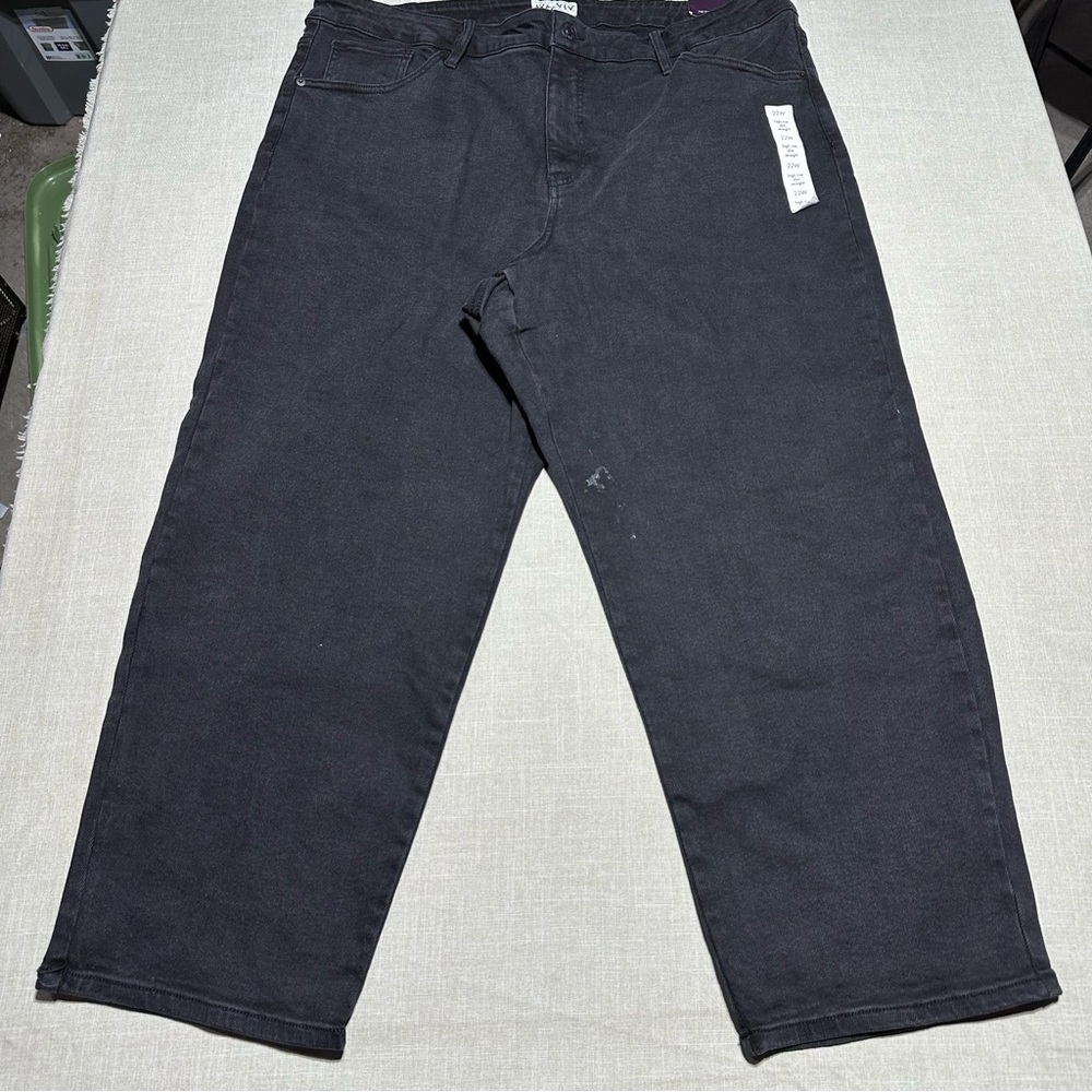 Ava & Viv Jeans Women’s Size 22W Black High Rise Slim Straight